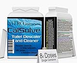 Toilet DESCALER HEAVY DUTY Limescale Remover for Toilet Concentrated Cleaner Formula Remove All Stubborn Stains CalSolve - Dissolve Urine Scale Destroys Smell 8x Doses 200 Grams