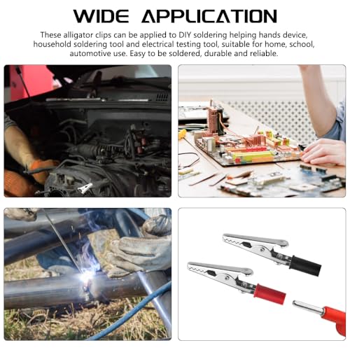 WMYCONGCONG 22 Stück Metall Krokodilklemmen Elektrische Prüfklemmen mit Kunststoffgriffen Rot Schwarz Kit