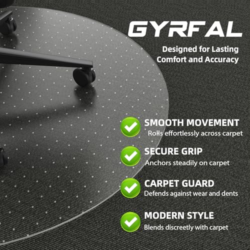 Office Chair Mat for Carpet - 36x36 Inch Plastic Computer Desk Floor Protectors for Chairs Clear Under Desk Rug Pad for Rolling Gaming Chair