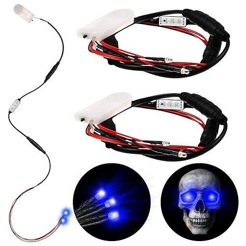 Jutom 3 Pieces Halloween Glowing Eyes for Mask LED Light