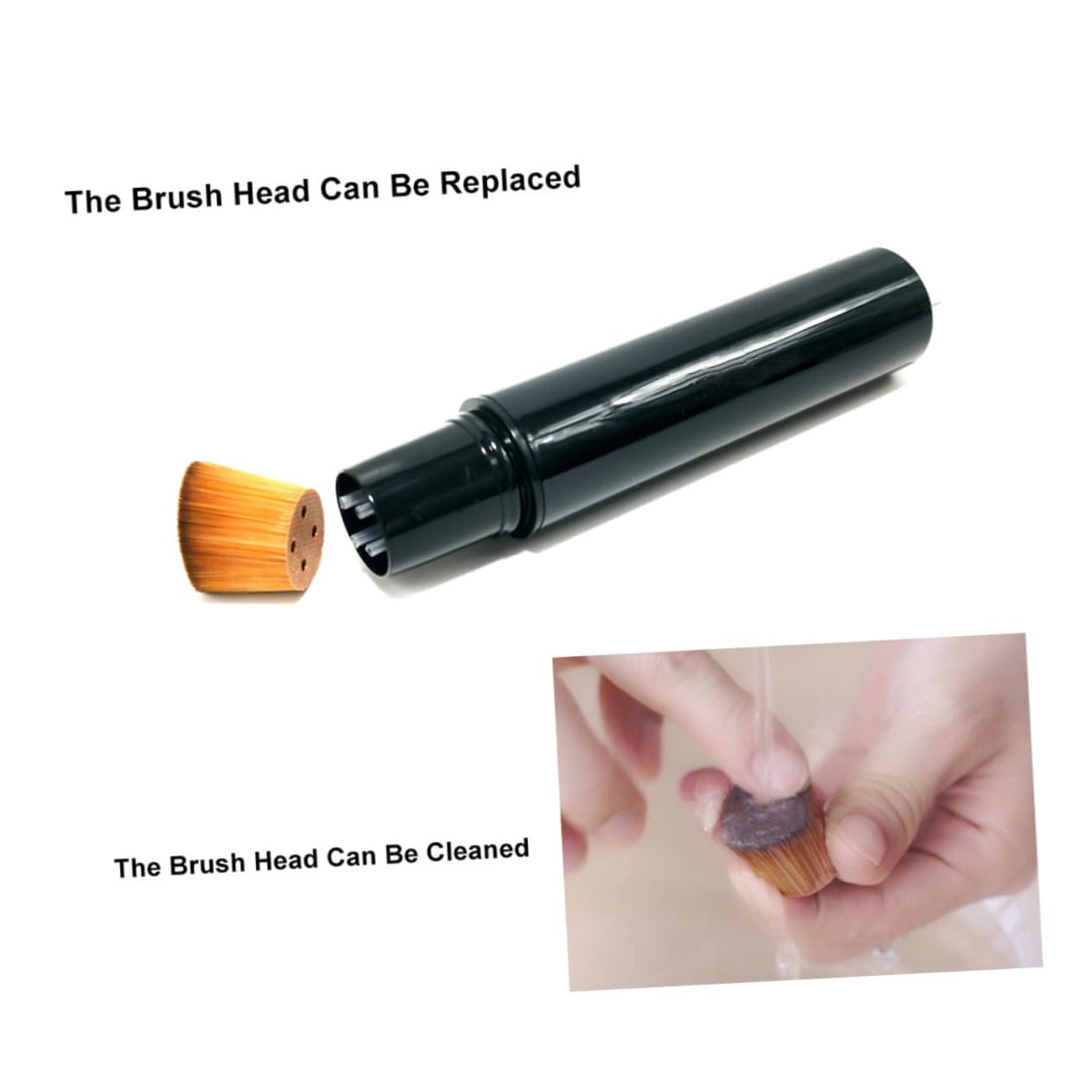 Mipcase 3pezzi Pennello Per Fondotinta Liquido Portatile Nero Con Manico Plastica Spazzola Multifunzionale Per Trucco Con Setole Morbide e Durevoli Per Applicazione Di Cosmetici