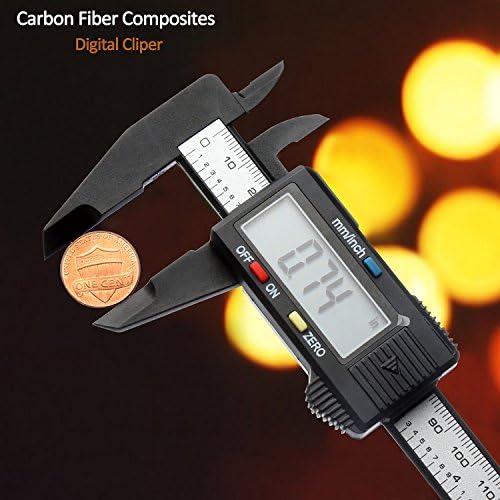 Digital Vernier Caliper - 150mm 6 inch Electronic LCD Screen Plastic Caliper Gauge Micrometer Ruler Carbon Fiber Micrometer Measuring Tool Inch/Metric/Fraction Conversion