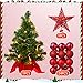 Sumind 24inch/2ft Tabletop Mini Christmas Tree Set with LED Lights, 24 Christmas Ball Ornaments, Pre-lit Small Artificial Green Tree Decoration for Xmas Table Indoor Holiday(Red)