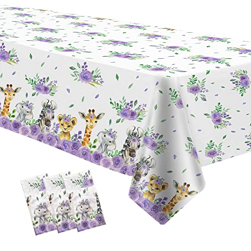 Safari Party Tablecloth Girl Disposable Animal Jungle Safari Theme Birthday Baby Shower Decorations Tablecover Where The Wild