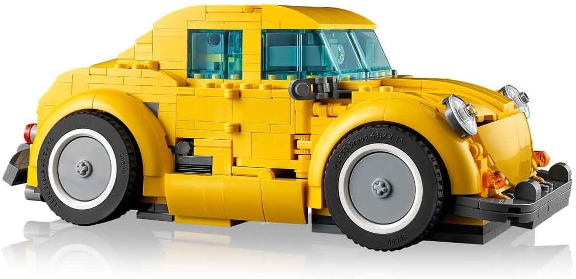 LEGO Bumblebee in vehicle mode, side view.