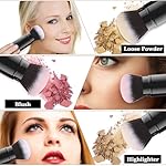 Falliny Retractable Kabuki Makeup Brush, Travel Face Blush Brush, Portable Powder Foundation Sunscreen Brush with Cover for Blush, Bronzer, Buffing, Highlighter Flawless Powder Cosmetics - Image 3