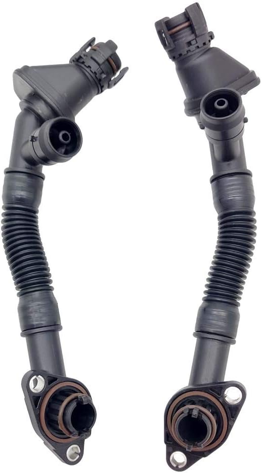 OKAY MOTOR Set of 2 Crankcase Vent Hose Left and Right N63 pcv for BMW 550i 650i 750i X5 X6 Alpina B7 F01 F02 F07 F10 F12 F13 E70 E71 11157646086 11157646087