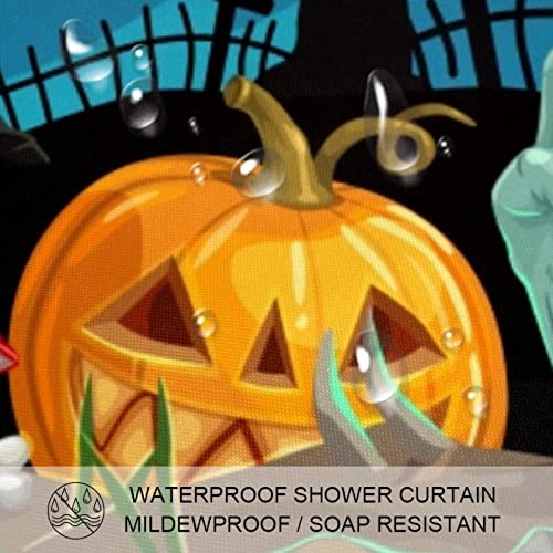 Rideau de douche Halloween imperméable 183cm grand format
