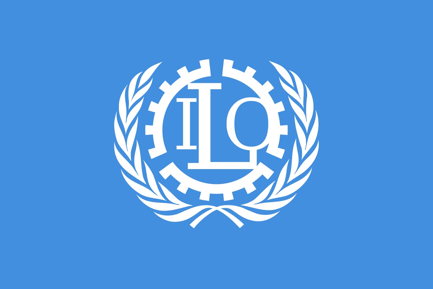 Drapeau Large Organisation internationale du travail grand format bleu oit pavillon extérieur