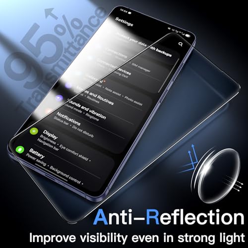 Image of JETech Tempered Glass Screen Protector Guard for Samsung Galaxy S26 Ultra, AR Anti-Reflective Coating, Easy Installation with Auto-Alignment Box, Bubble-Free, HD Clarity, 2-Pack