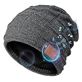 Yontune Bluetooth Beanie for Men Women - Wireless Knitted Beanie Hat with Bluetooth Headphones (Dark Grey, Beanie)