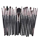 SANNYSIS 20 pcs Makeup Brush Set tools Make-up Toiletry Kit Wool Make Up Brush Set (Black)