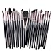 SANNYSIS 20 pcs Makeup Brush Set tools Make-up Toiletry Kit Wool Make Up Brush Set (Black)