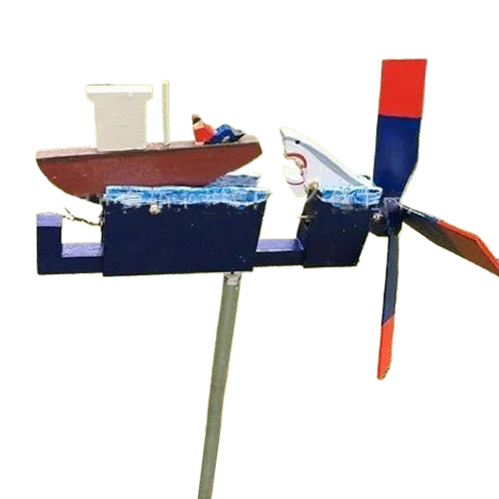 Wiatrak z bia?ego rekina, Ja-ws Disaster Whirligig, Yard Art Wind Spinner, ?wietny prezent, szeroki zakres zastosowa?, 150 g, podwórko, trawnik i do u?ytku zewn?trz