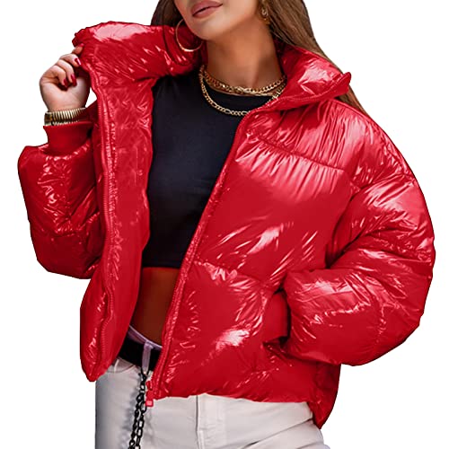 Chaqueta de plumón mujer talla grande abrigo de invierno cálido con cremallera 4