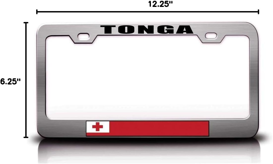 Tonga Country w/Flag Metal Car SUV Truck License Plate Frame Ch n52