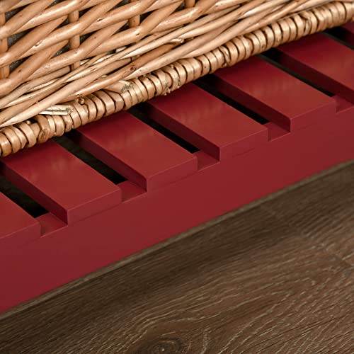 Homcom Sideboard Buffet Cabinet, Storage Serving Console Table With 4 Drawers And Slatted Bottom Shelf, Coffee Bar Cabinet For Kitchen, Living Room, Red #TOP5