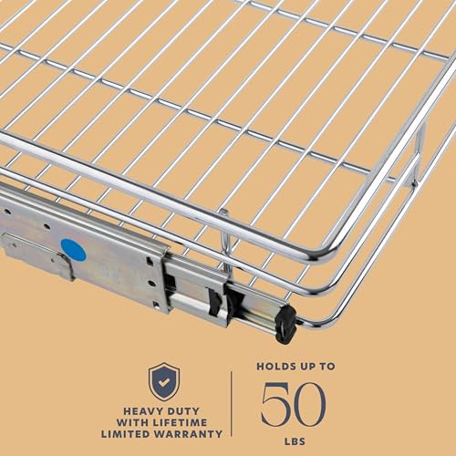 image for HOLDN’ STORAGE Pull Out Cabinet Organizer, Heavy Duty Caddy w/Lifeti