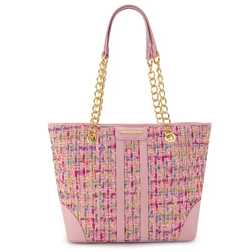 Montana West Tote Bag for Women Top Handle Shoulder Handbag Large Satchel Purse with Chain Strap Hobo Christmas Gift MWC-291PK