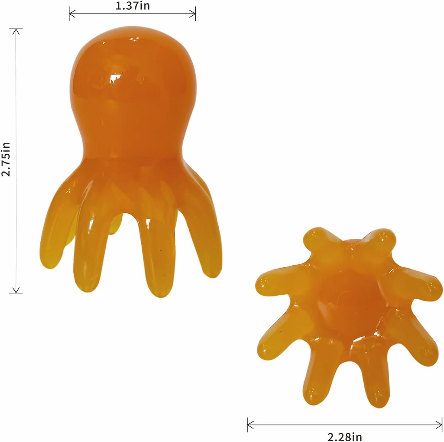 Octopus Head Massager Scalp Massage Comb Portable Stress Relief Tool Yellow