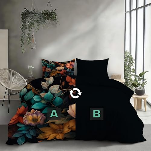 Housse de couette microfibre 220x240cm à fermeture éclair pratique noire
