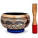 Telsha 6 inch Flower of Life Design Singing Bowl with Mallet and Cushion. Tibetan Sound Bowls for Energy Healing, Mindfulness, Grounding, Zen, Meditation, Feng Shui