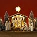 Nativity Set Indoor – 15 Pieces Christmas Nativity Scene Set with Manger, LED Star, Angel with Gloria Banner, Wooden Style Nativity Sets & Figures for Kids and Family Holiday Christmas Décor