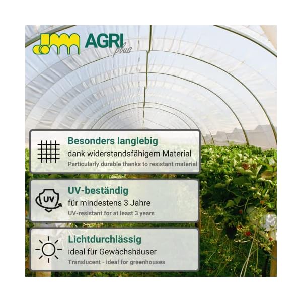 AGRI plus Gewächshausfolie 1,5 x 50 m I Hochtransparente & reißfeste Gartenfolie für Abdeckungen im Außenbereich I… – Bild 3