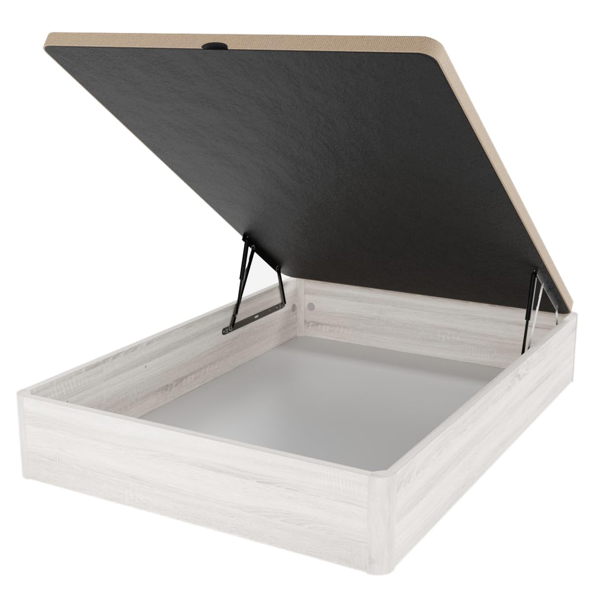Duérmete Online - Canapé Abatible Súper Reforzado Gran Capacidad con Tapa Transpirable 135 x 190 | Práctico y Robusto | Color Gris Polar