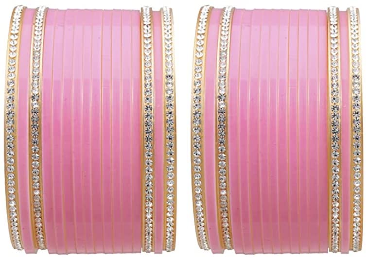 Exclusive Pink Punjabi Collection Full Bridal Chura For Wedding Ceremony Fabulous Design Build Quality Beautifully Made Chura Bangle Set For Girls