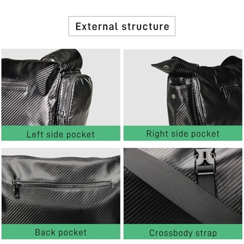Small Sports Bag Waterproof Ultra-Light Gym Duffle for Men & Women Compact Mini Crossbody Bags, Perfect for Running, Travel & Fitness (black-woven pattern)4