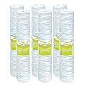MewMore 5 Micron Whole House Water Filter Cartridge, String Wound Sediment Filters for Well Water, Universal Replacement for Any 20 inch Big Housings - 20" x 4.5" Cartridges - Pack of 6