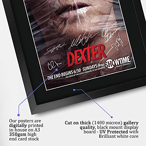 HWC Trading Dexter Michael C Hall Geschenke Gedrucktes Signiertes Autogramm Foto für Fans von Fernsehn Memorabilien - A3 Gerahmt