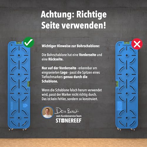 Bohrschablone Steckdose 68 mm mit Wasserwaage - Unterputzdose Bohrhilfe – Ansicht 5