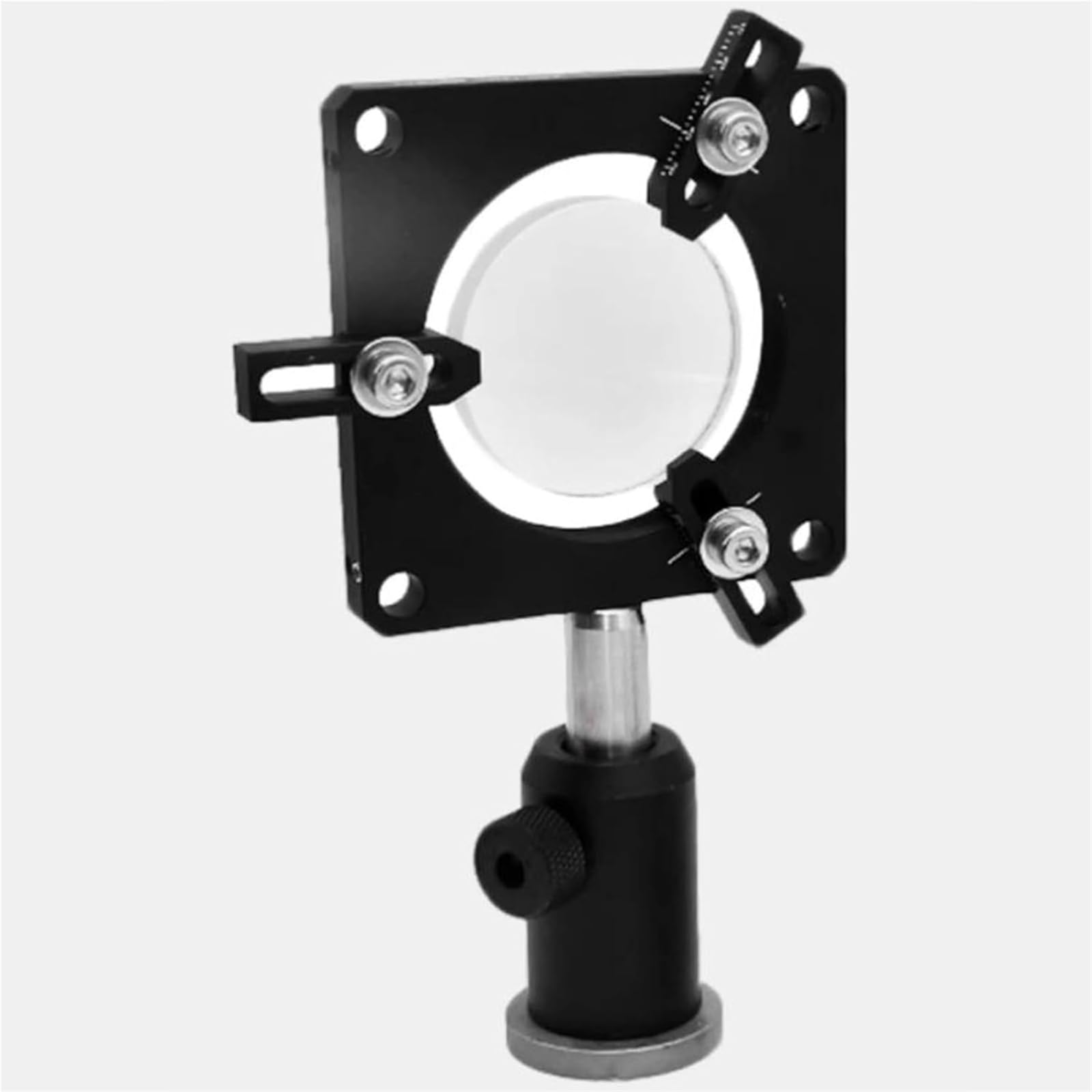 Soporte de lente coaxial, diseño de tres garras, soporte autocentrante para experimentos ópticos, diámetro variable de 0 a 40 mm