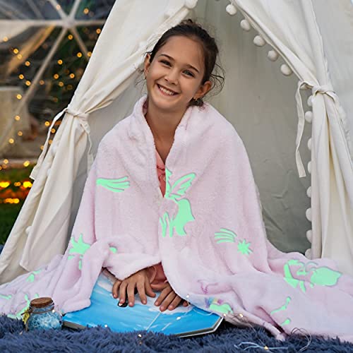 Winthome Kuscheldecke Kinder, Deck Glow In The Dark, Fleecedecke Weiche Flauschig, Babydecke Warme Kuschelig, Sofadecke Kinderdecke für Mädchen Junge, Geschenke, Winter, Herbst (Einhorn, 120x150cm) - Image 5