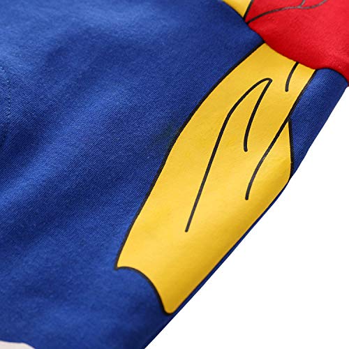 Baby Rompers Boys Girls Infants One Piece Cartoon Outfits Button Cotton Jumpsuit Long Sleeve Red&Blue2 9-12 Months/80 #TOP3