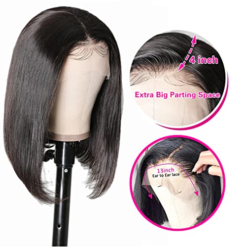 Bob-Wig-Lace-Front-Wigs-Pre-Plucked-with-Baby-Hair-180-Density-Short-Bob-Wigs-for-Women-Straight-Bob-Frontal-Wigs-Natural-Black-12inch