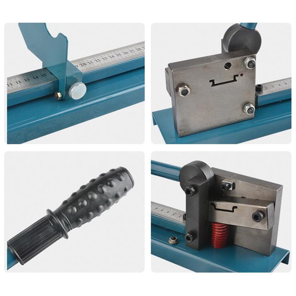 Taglierina Per Guida DIN, Manuale Doppia Scanalatura Strumento Per Il Taglio Delle Guide Con Scala Righello Di Misurazione Per Il Taglio Di In Acciaio/Alluminio/Ferro/PVC Guida (Blu)