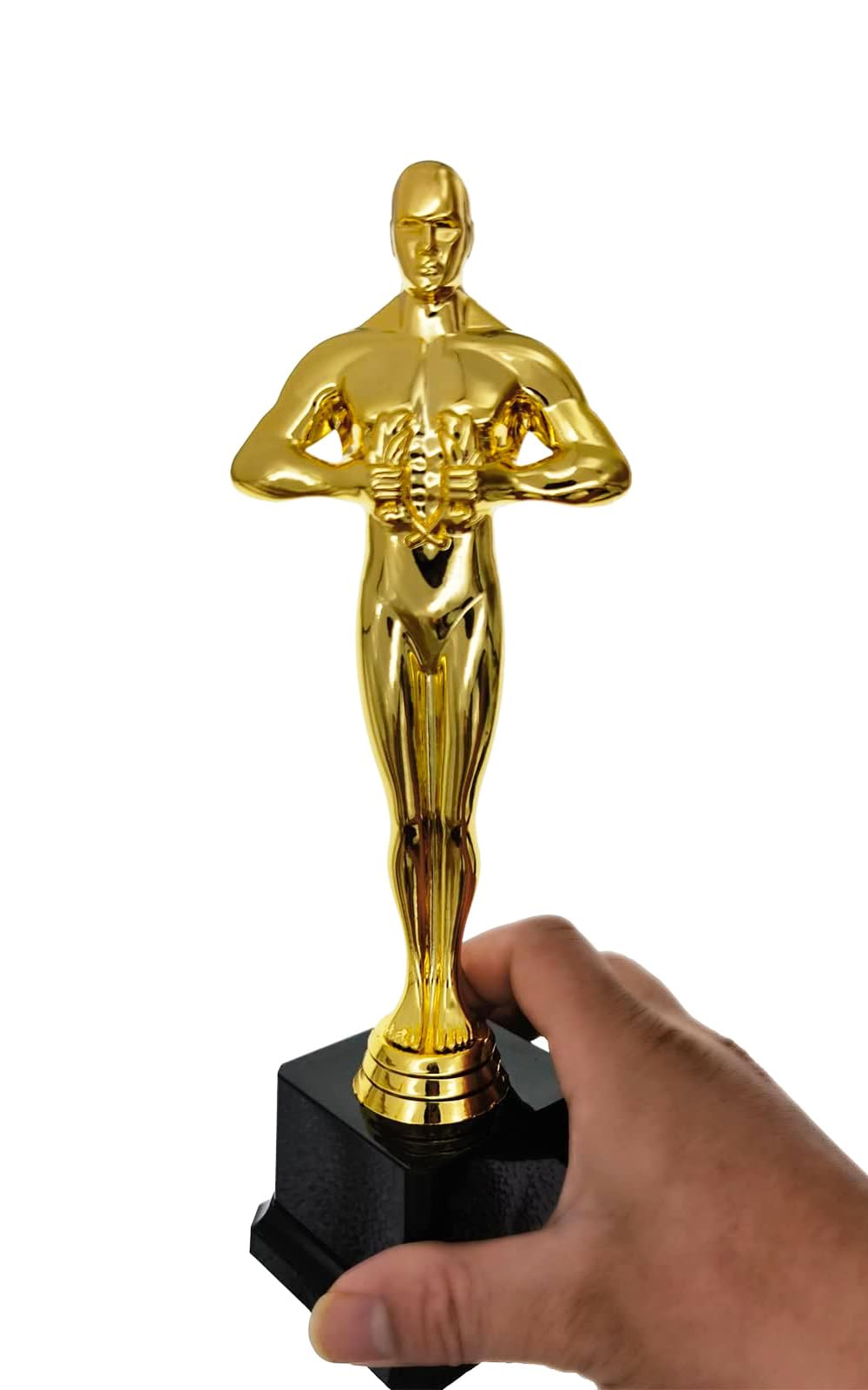 Estatuilla de Oro, 26 cm Trofeo en Plástico Dorado - Premio para Campeones de Deportes, Competiciones, Fútbol, Balón de Oro y League | Trofeos para Niños, Escuela o Empresa — view 4