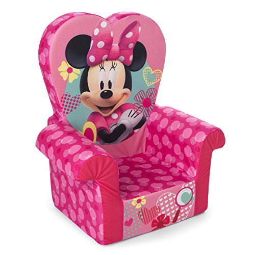 Marshmallow Furniture Foam Toddler Comfy Chair Kid\'s Furniture for Ages 18 Months and Up, Minnie Mouse, Pink - Thumbnail 4