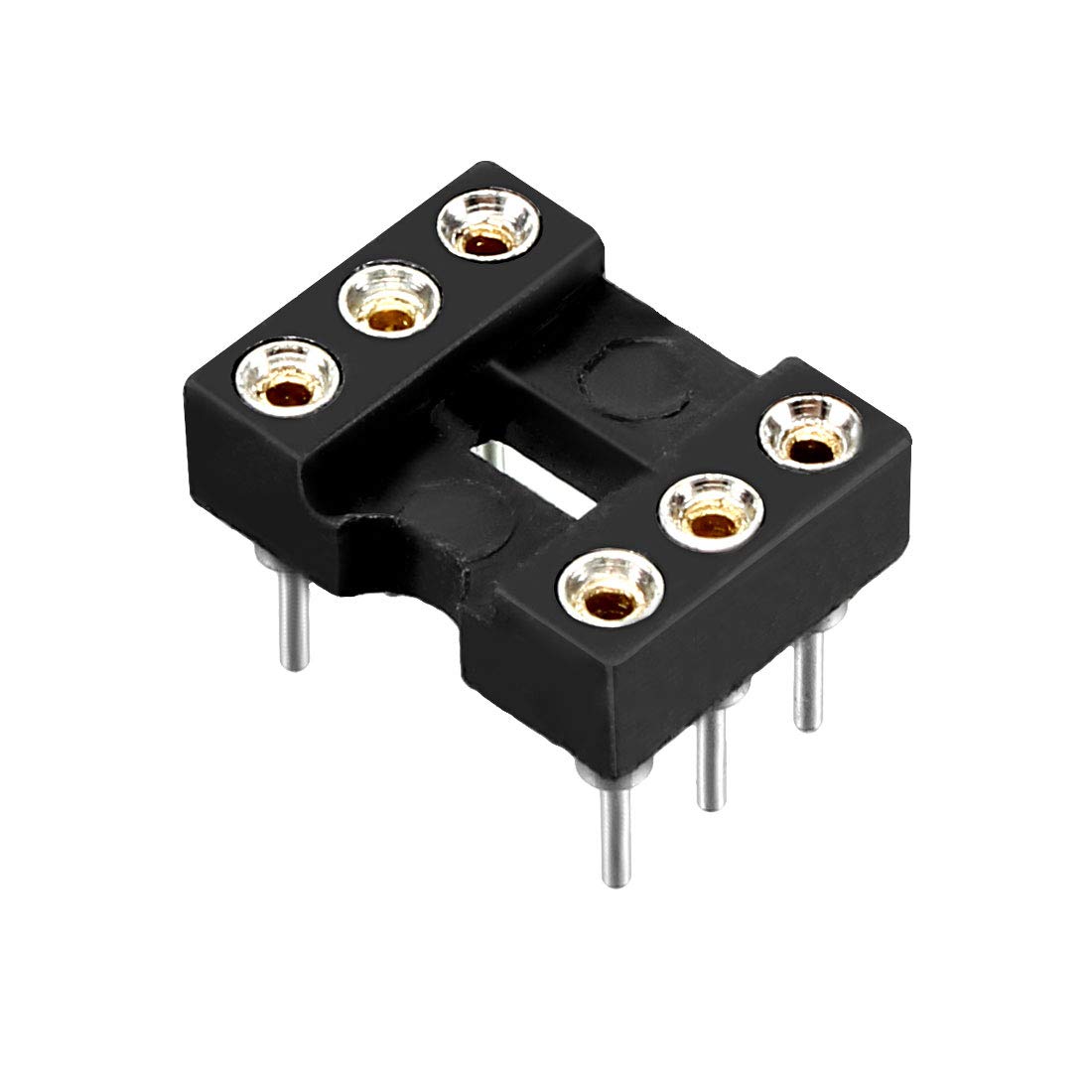 Uxcell 2pcs 2.54mm Pitch 7.6 Row Pitch 2 Row 14 Round Pins Soldering DIP IC Chip Socket Adaptor