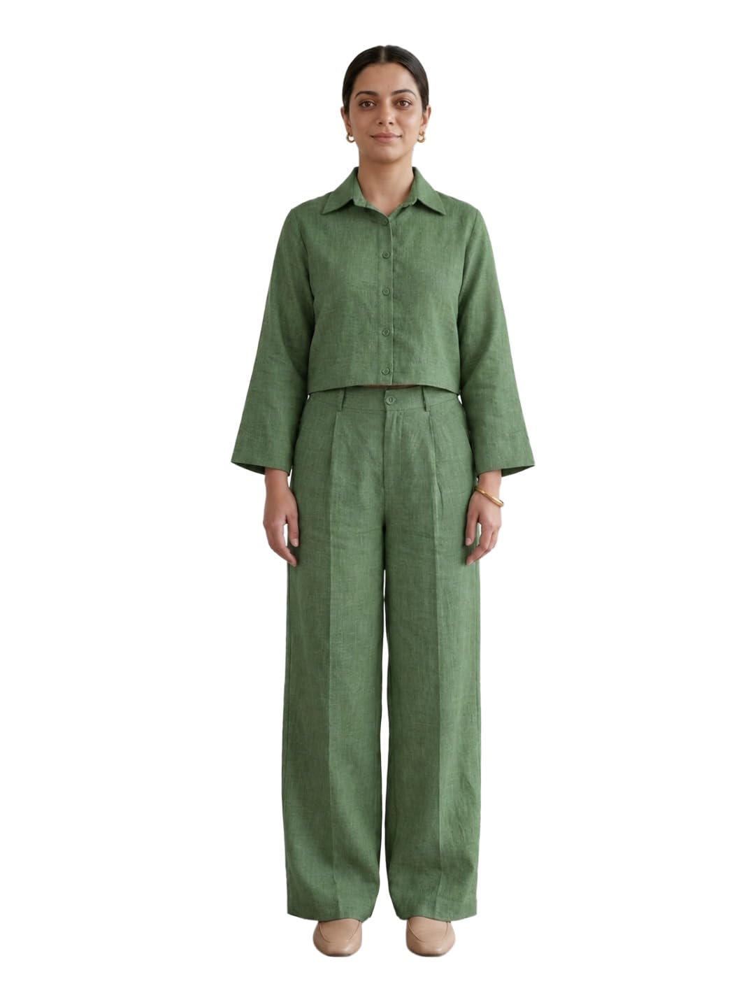 fnocks Elegant Formal Linen Co-Ord Set for Women-picture-19