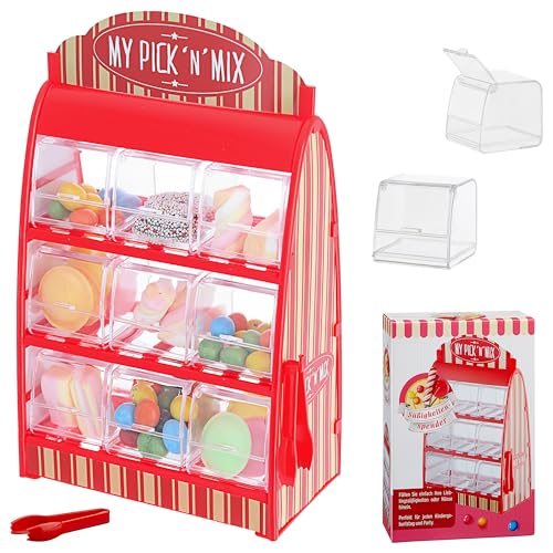 Cepewa Süssigkeitenspender Retro Süßigkeitenautomat mit Zange Weingummi Spender 50er Jahre Fruchtgummi Jellybeans Theke