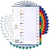 Pestañas multicolor y mes preimpreso (enero a diciembre) para un acceso rápido a los documentos, perfecto para clasificar y organizar papeles por mes.