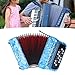 FLEXMAN 22 Key 8 Bass Accordion, Professional Anti Slip Sensitive Button Accordion Musical Instrument with Strap Bag for Beginners Devotees (Sky Blue)