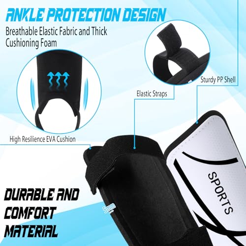 Protector tibias y calcetines de fútbol niños con protección tobillo 3