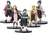 SOGLOW 5 Pcs Demon SL Action Figures Set - Tanjirou,Nezuko,Zenitsu Agatsuma,Giyu Tomioka,Shinobu Koc