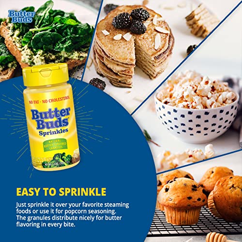 Butter Buds Sprinkles - Butter Flavor Granules - Natural - Gluten-Free - Lightly Salted Fat-Free Butter Substitute, 2.5oz (Pack of 2) - Thumbnail 6