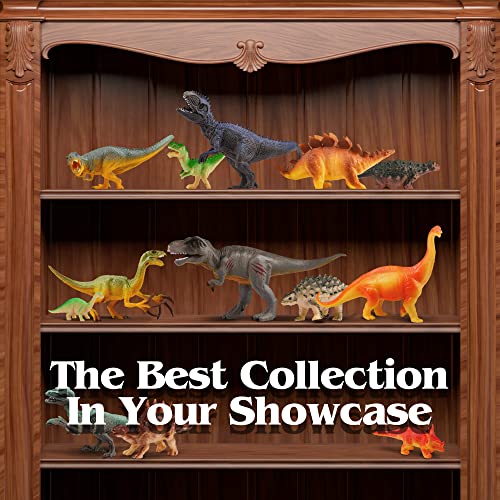 Jamber Dinosaur Toys 34 Pack Realistic Dinosaur Action Figures Jungle Animal Figures Toys For Kids Dino Toys For Toddlers Boys As Party Favors Including 10Pcs Dinosaur Eggs 7Pcs Artificial Trees #TOP7